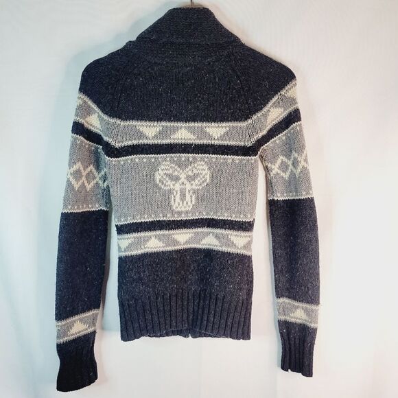 Aritzia TNA Sea To Sky Cowichan 100% Lambswool Gray Knit Cardigan Zip-Up Sweater - Picture 8 of 11